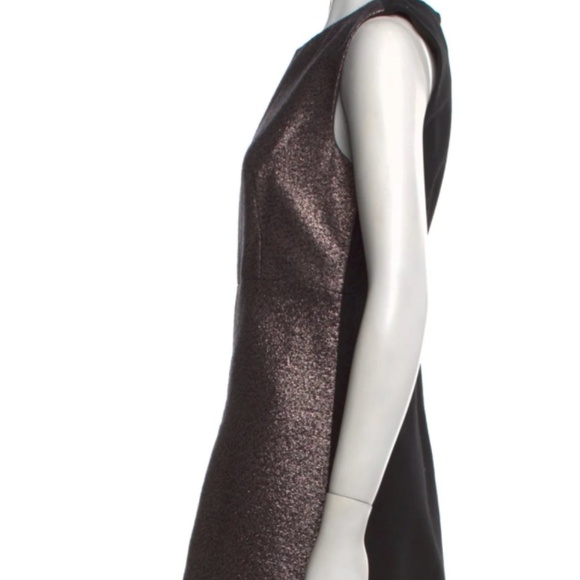 Diane von Furstenburg Pink Metallic V-Neck Mini Dress, Sz 4 - Picture 4 of 4